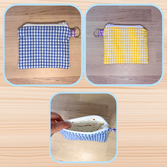 Gingham Colorblock 🟧🟪 Keychain Wallets