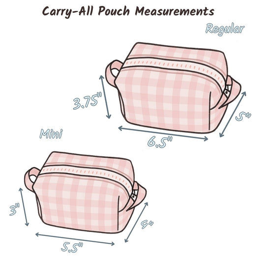 Peaches & Gingham 💚 Mini Carry-All Pouch