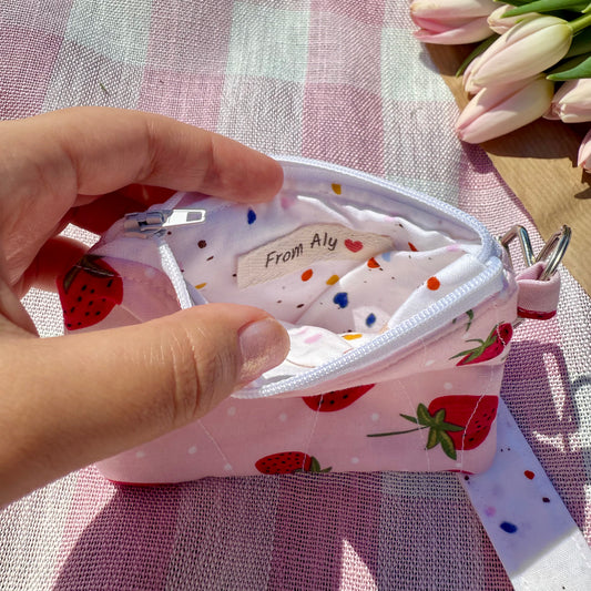 Strawberry Milkshake 🍓 Keychain Wallet