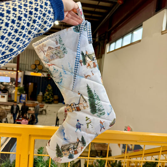 Vintage Blue Christmas Stocking ❄️