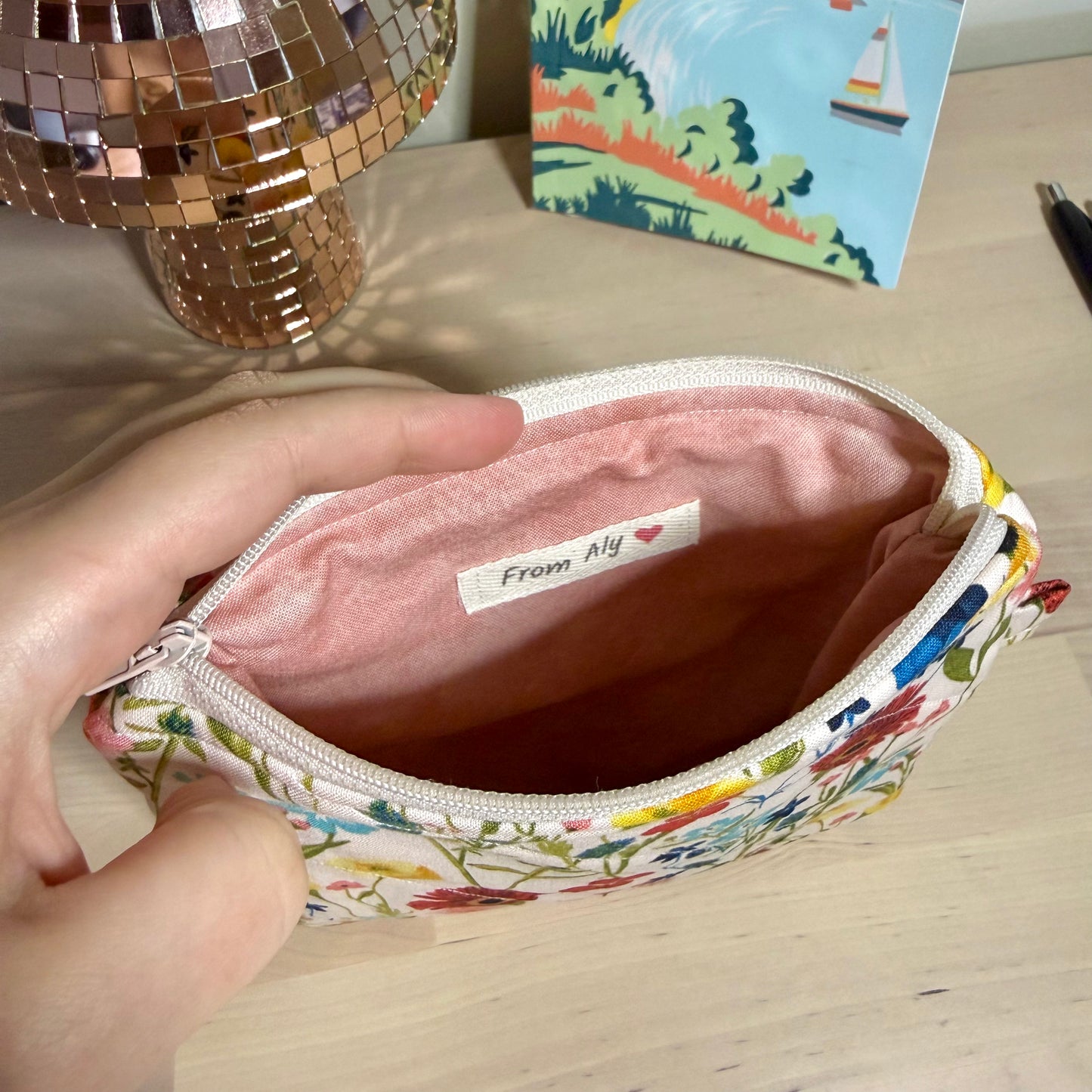 Floral 💐 Faux Patchwork Flat Pouch