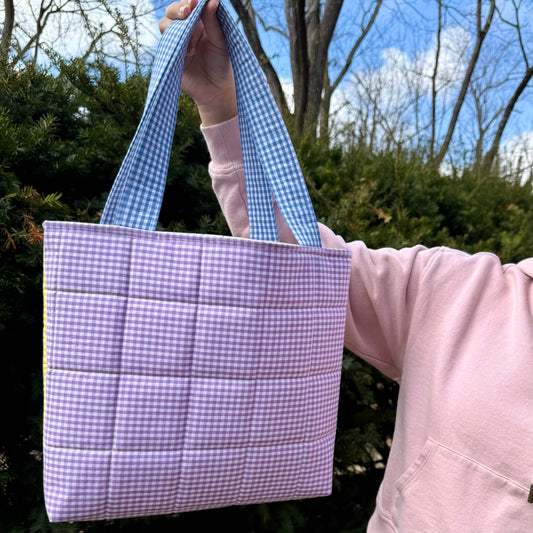 Signature Gingham Colorblock 💛🩷🩵 Tote Bag