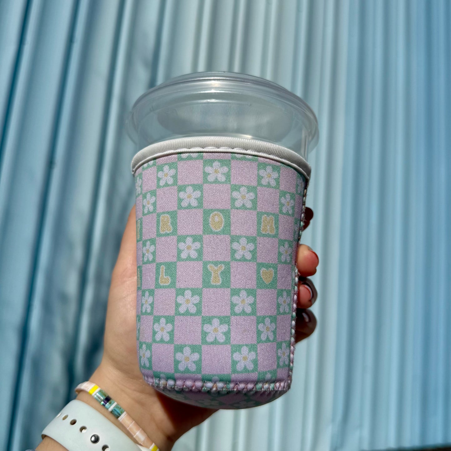 Iced Coffee Sleeve 🌼 Checkered Daisy