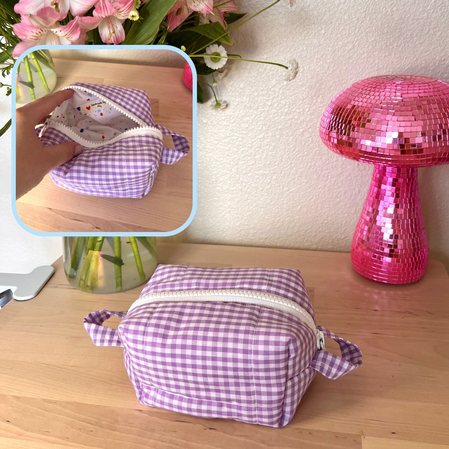 Gingham Colorblock 🩷💜💛 Carry-All Pouches Variety