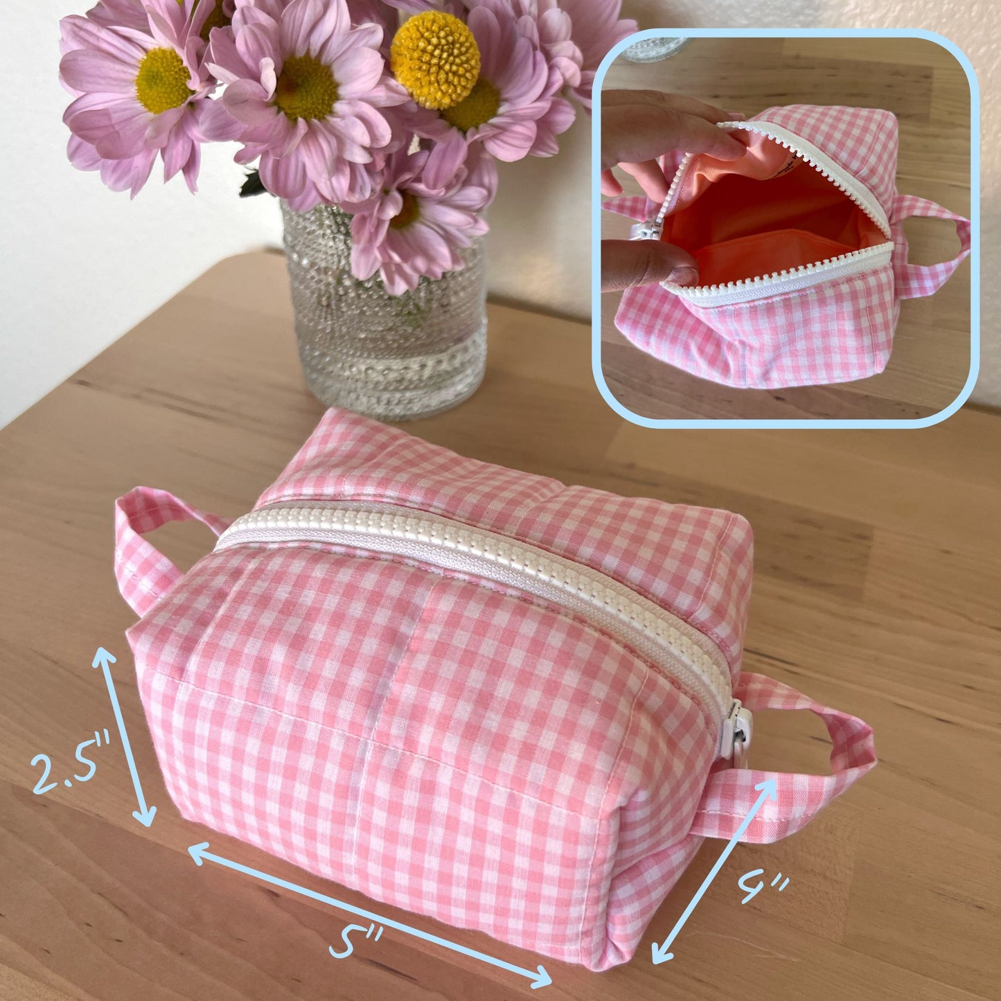 Gingham Colorblock 🩷💜💛 Carry-All Pouches Variety