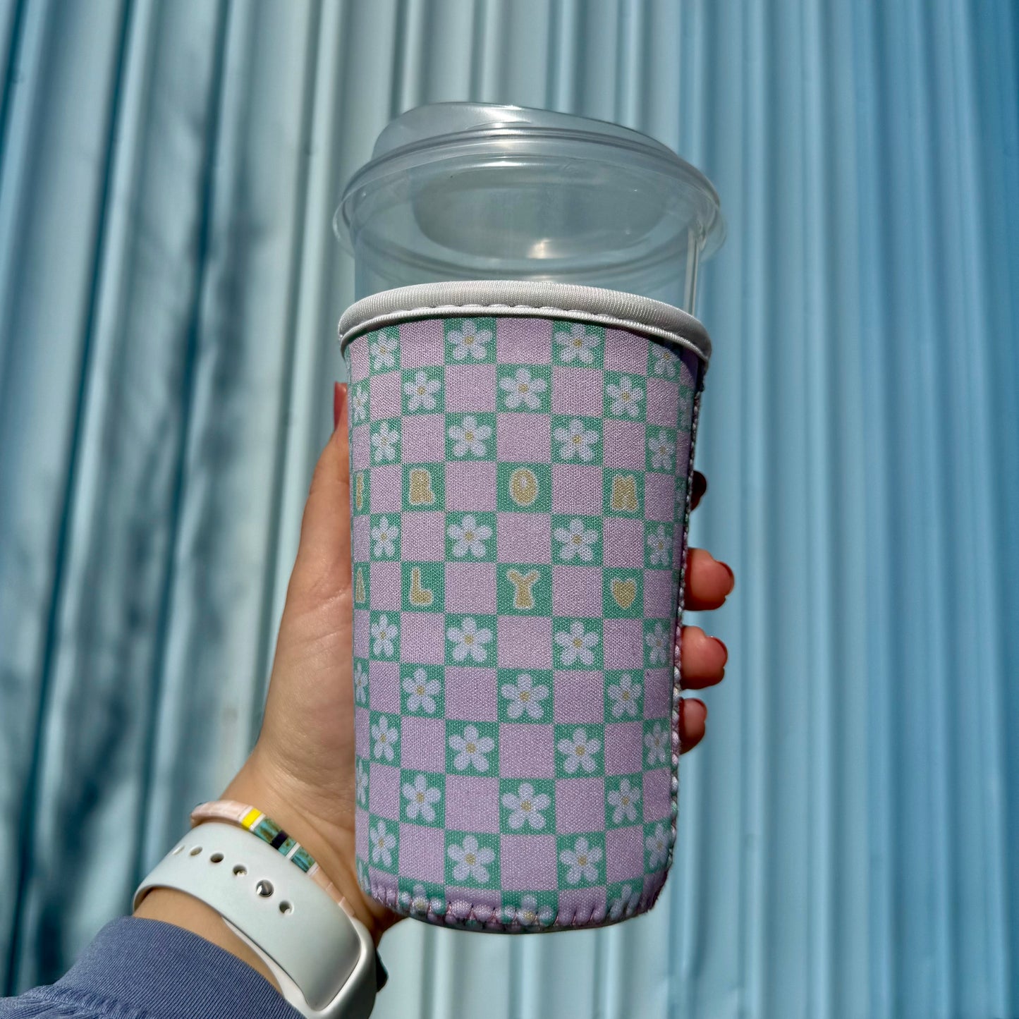 Iced Coffee Sleeve 🌼 Checkered Daisy