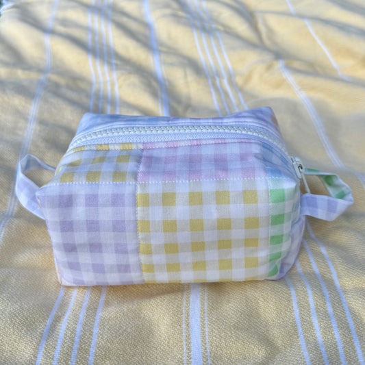 Gingham Colorblock 🩵💛 Mini Carry-All Pouch