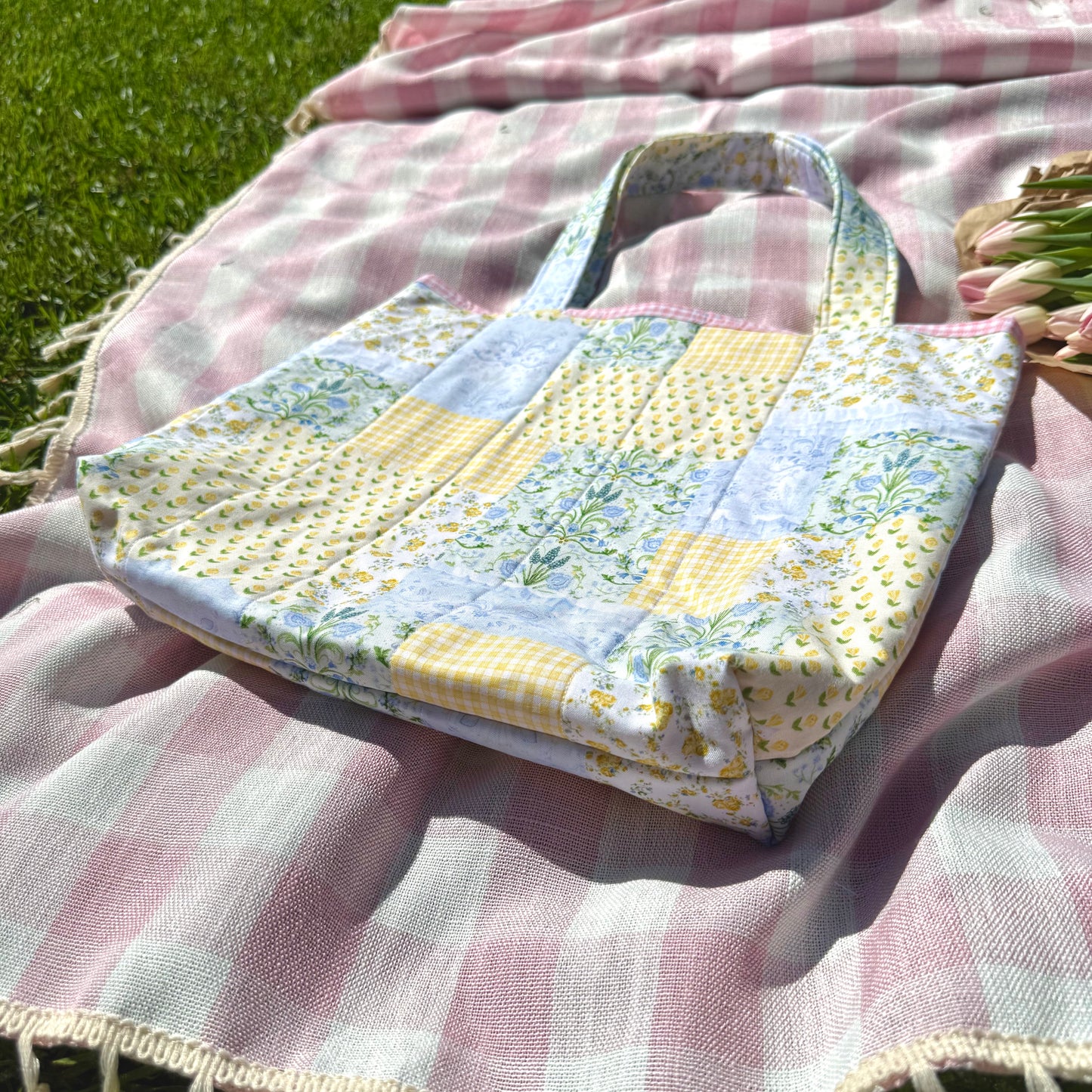 Cinque Terre 🍋  Faux Patchwork Tote Bag