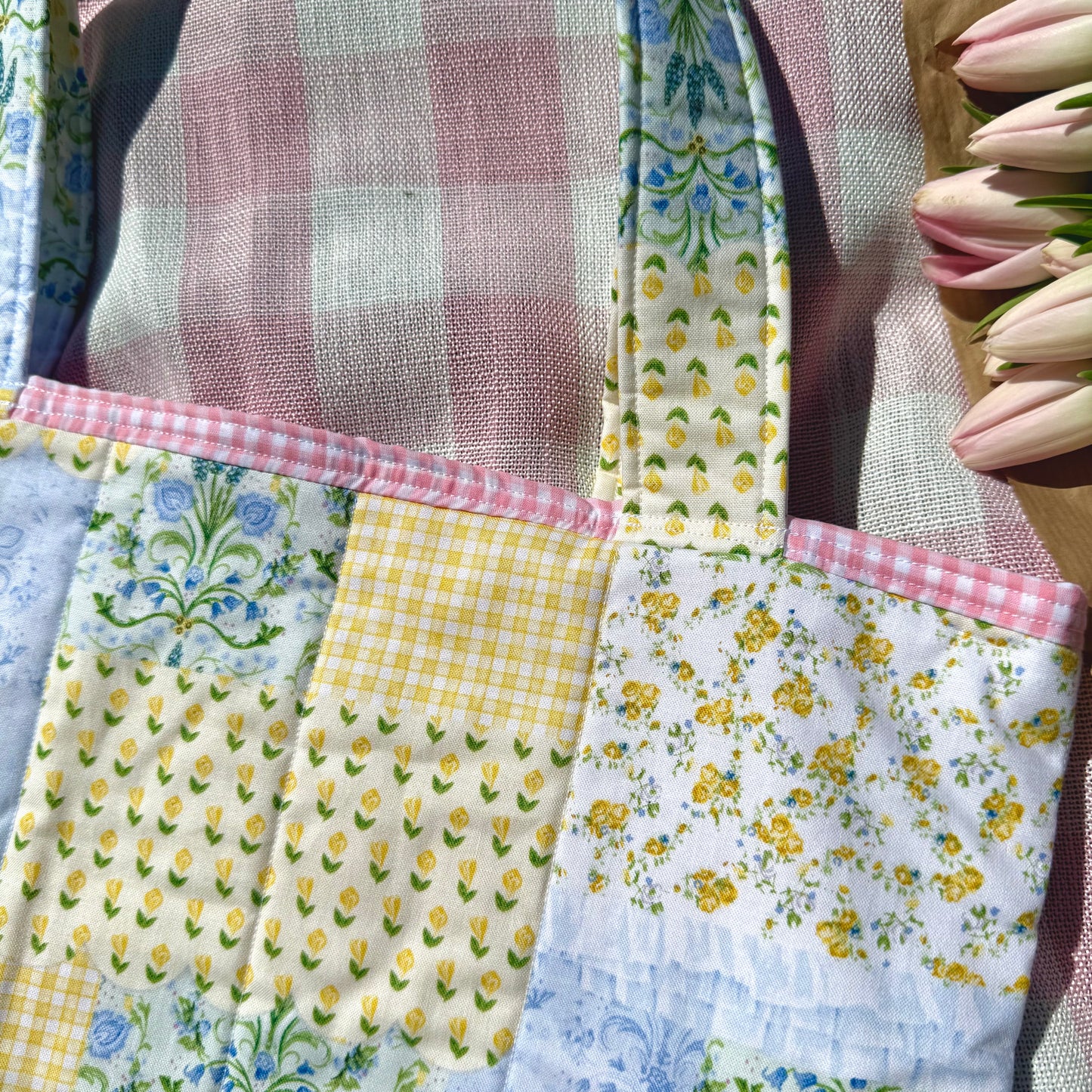 Cinque Terre 🍋  Faux Patchwork Tote Bag