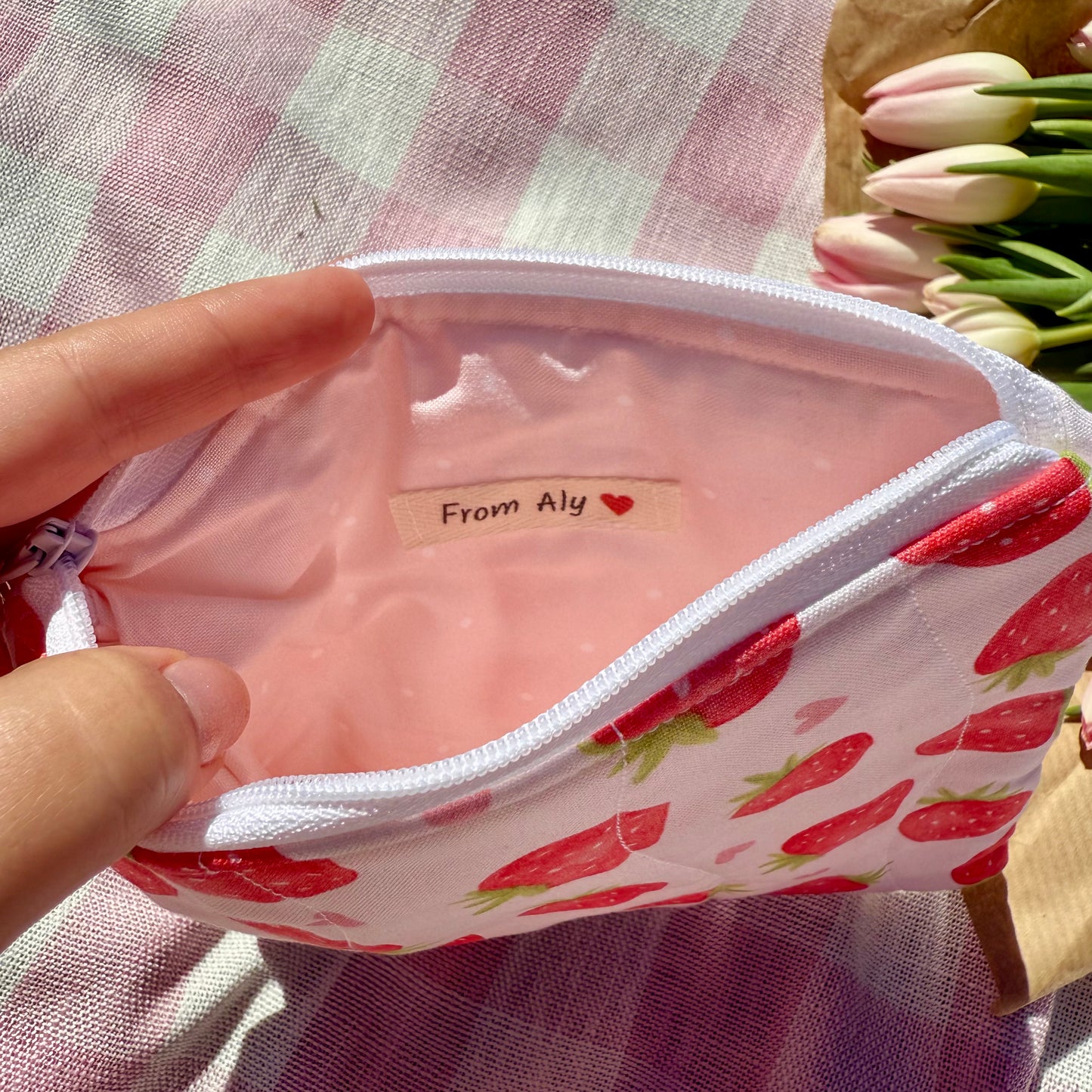 Strawberry Love 🍓 Flat Pouch