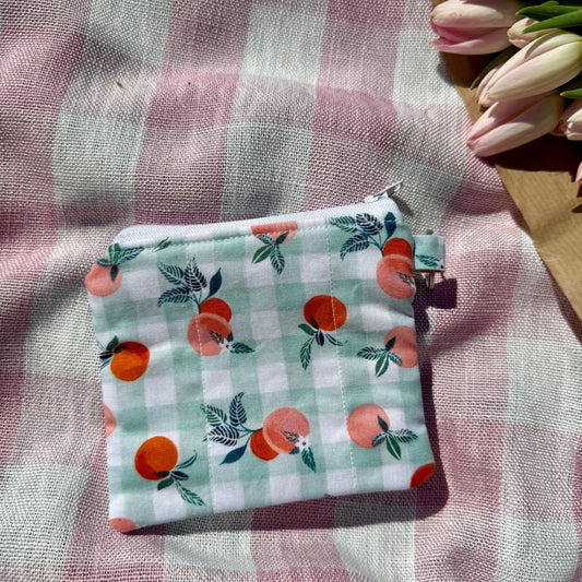 Gingham & Peaches 🟢 Keychain Wallet