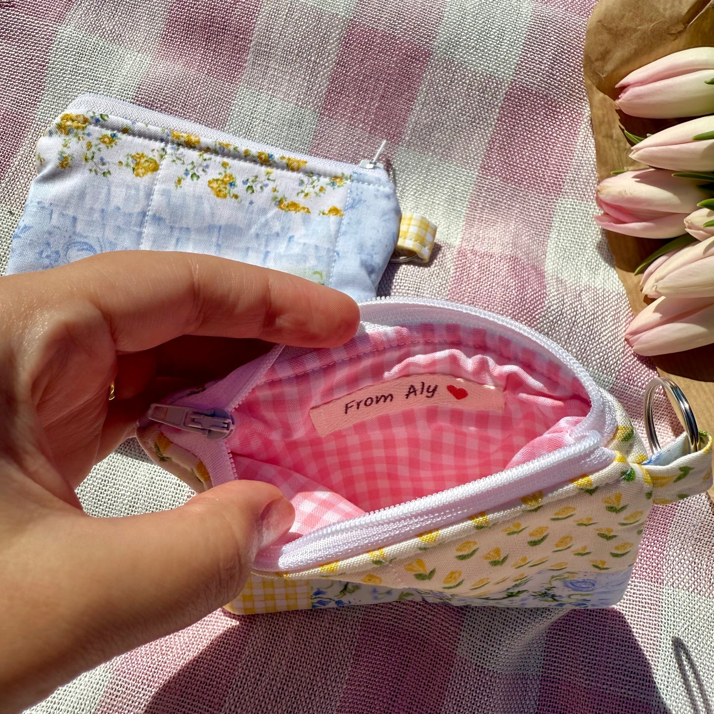 Cinque Terre 🍋 Faux Patchwork Keychain Wallet