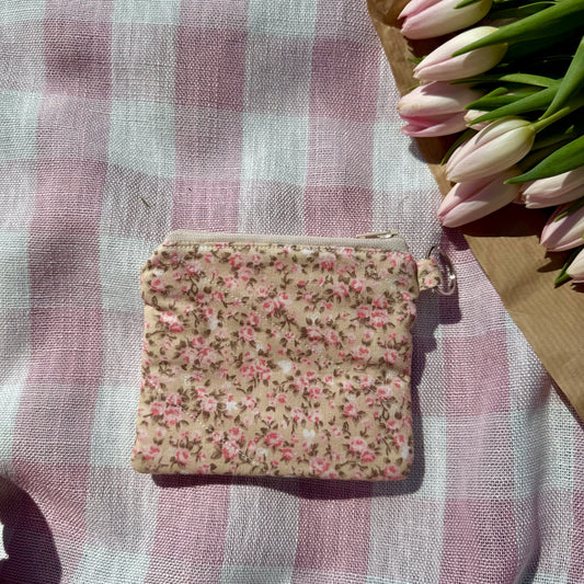 Vintage Beige 💐 Keychain Wallet