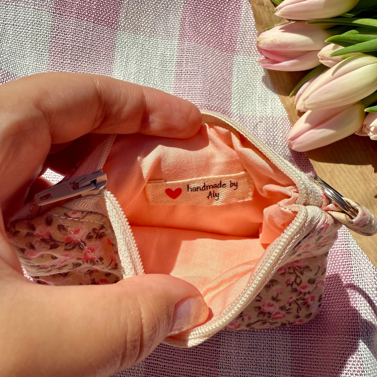 Vintage Beige 💐 Keychain Wallet