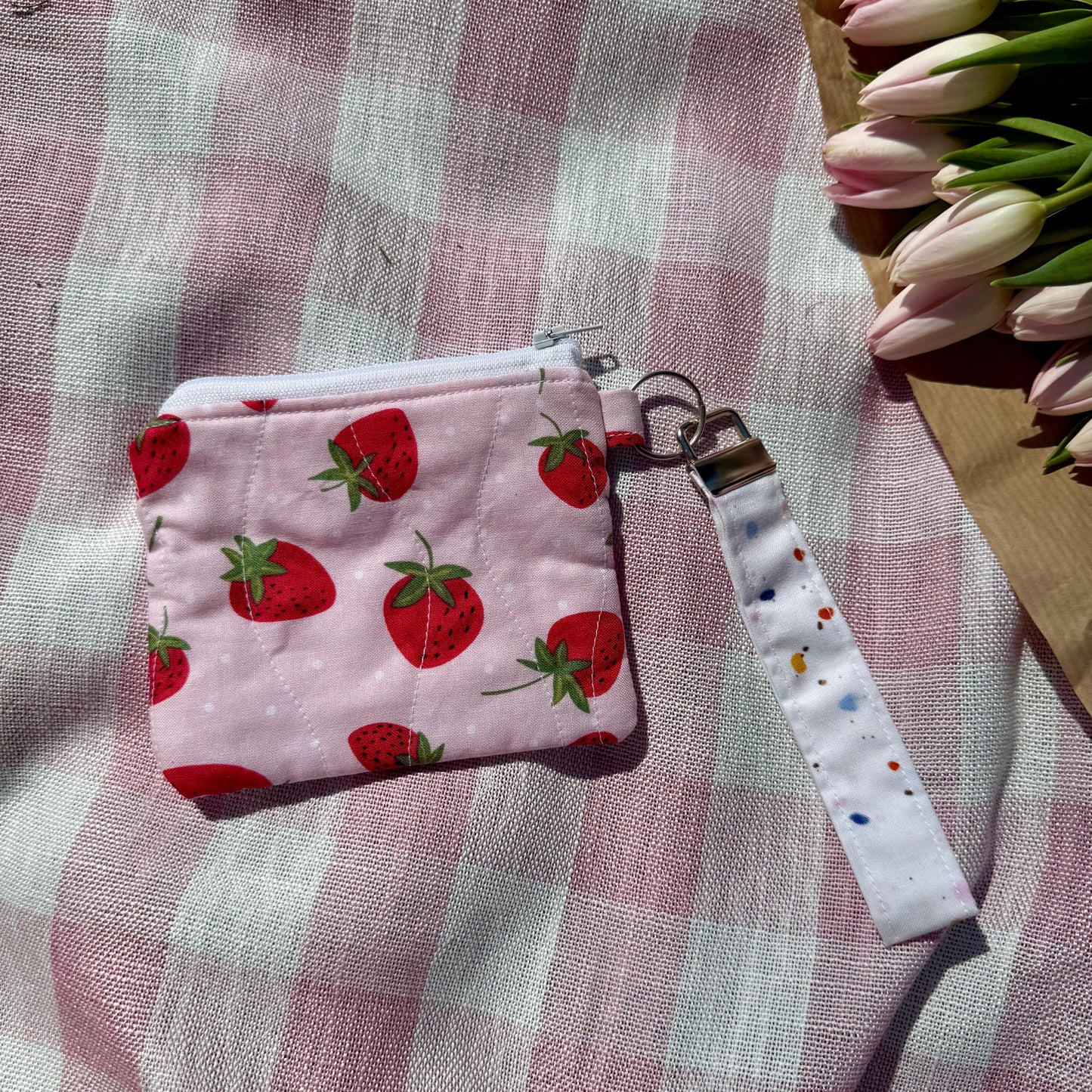 Strawberry Milkshake 🍓 Keychain Wallet