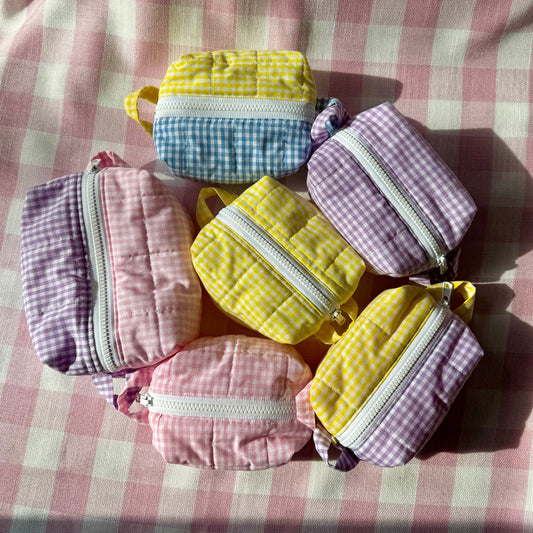 Gingham Colorblock 🩷💜💛 Carry-All Pouches Variety