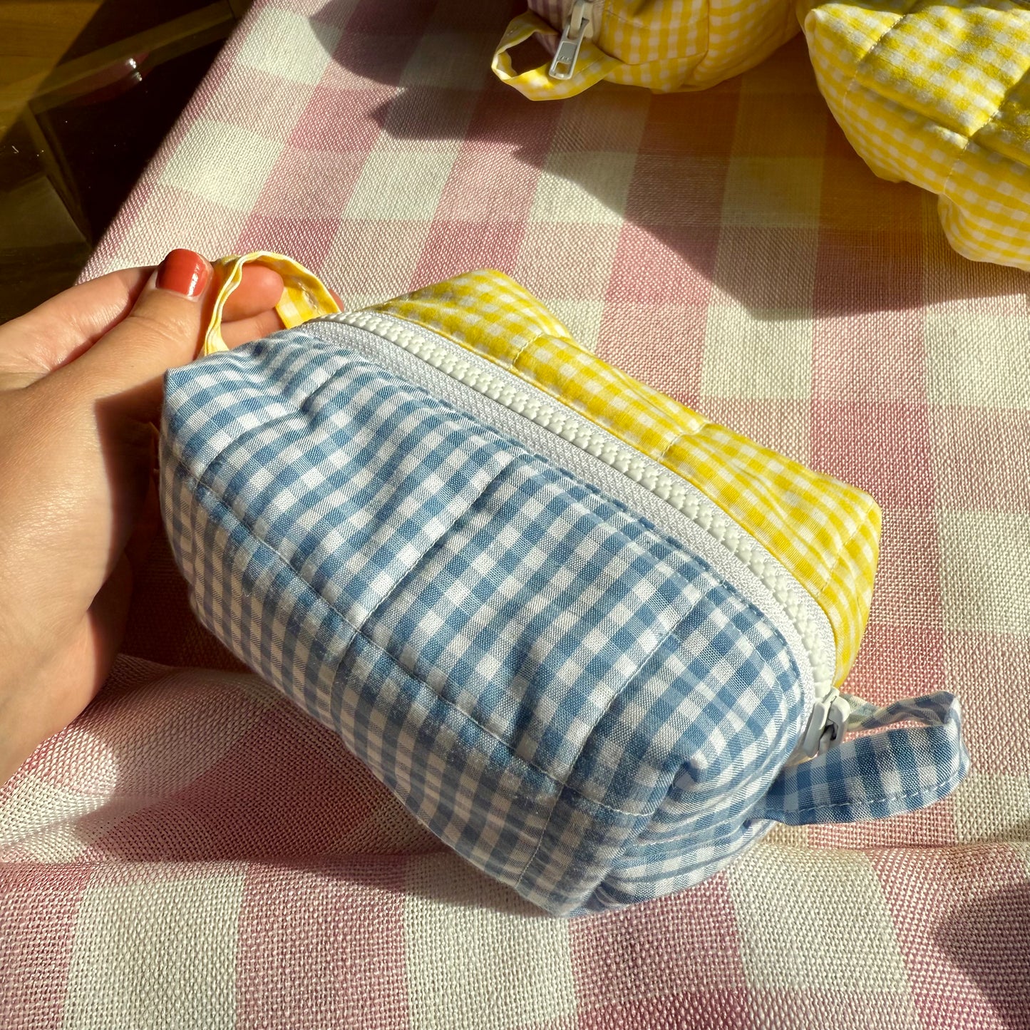 Gingham Colorblock 🩷💜💛 Carry-All Pouches Variety