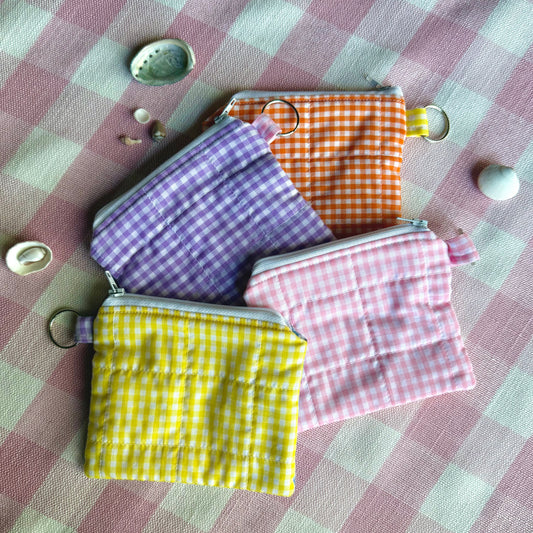 Gingham Colorblock 🟧🟪 Keychain Wallets