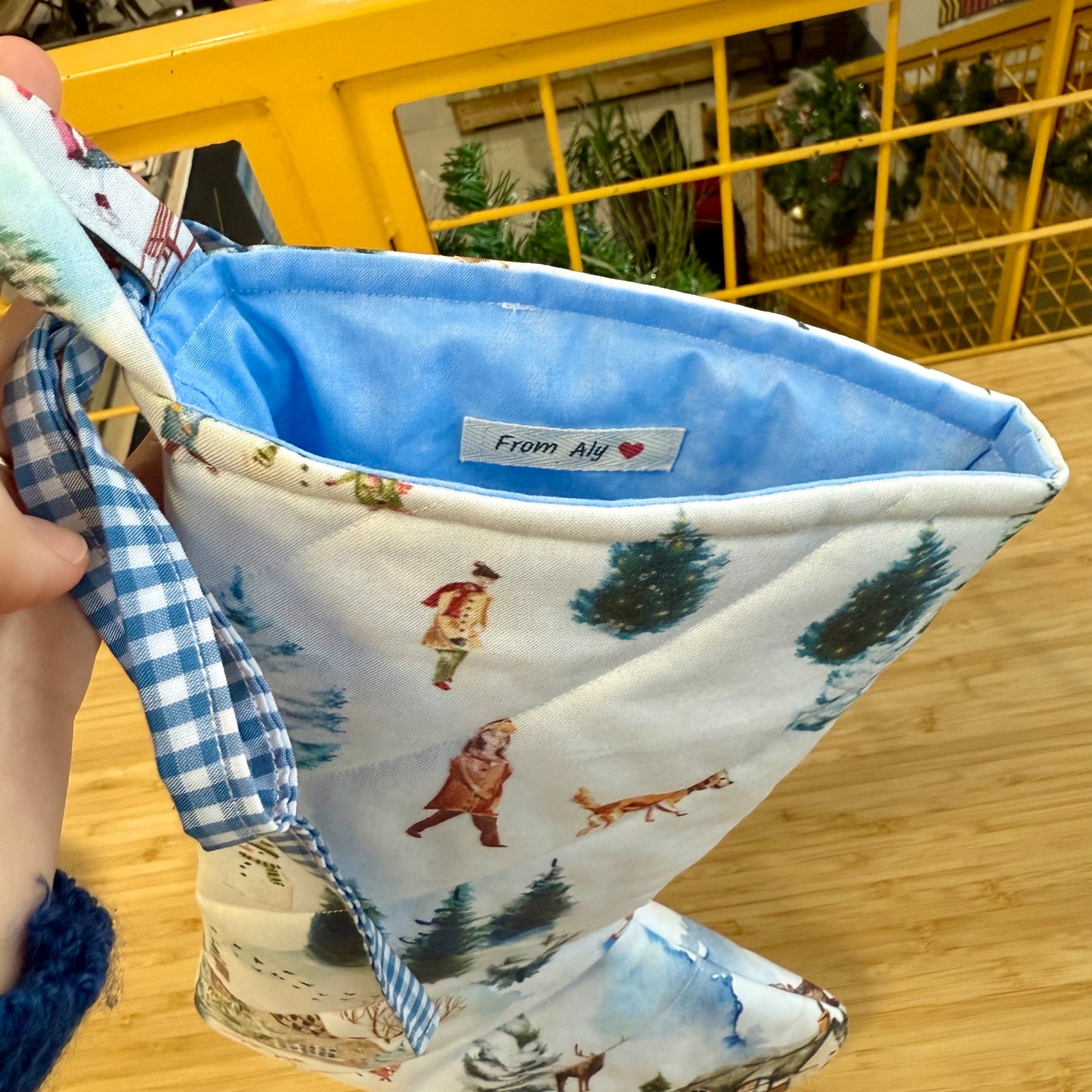 Vintage Blue Christmas Stocking ❄️