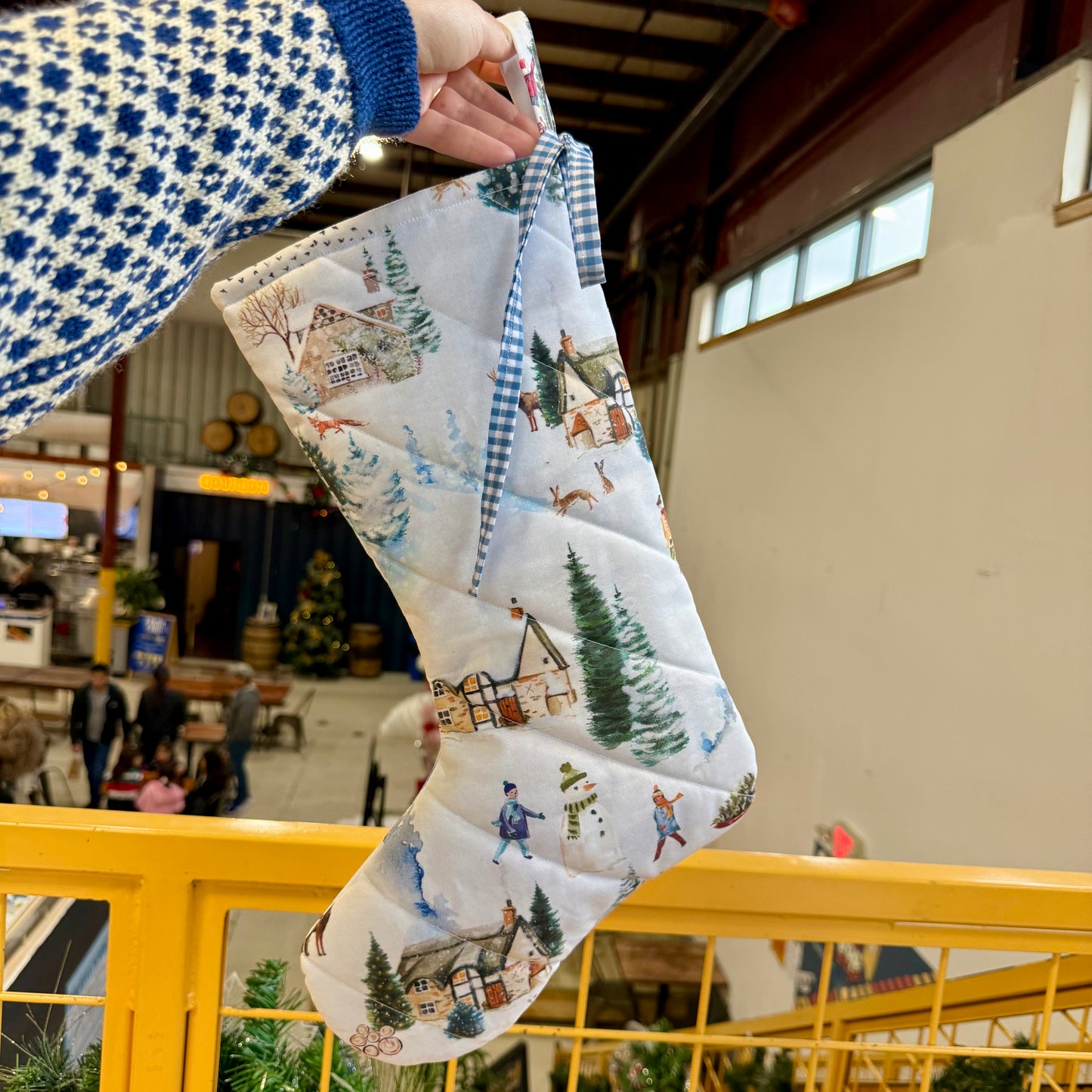 Vintage Blue Christmas Stocking ❄️