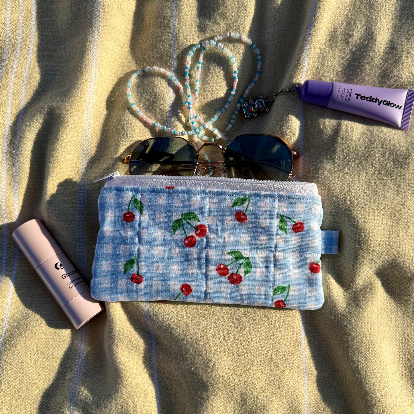 Cherries & Gingham 🍒 Glasses Pouch