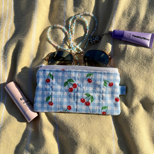 Cherries & Gingham 🍒 Glasses Pouch