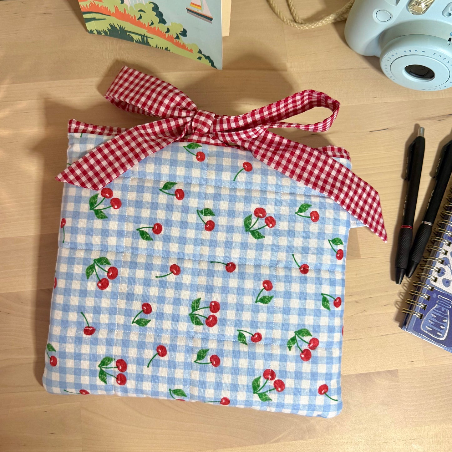 Cherries & Gingham 🍒 Book Sleeve