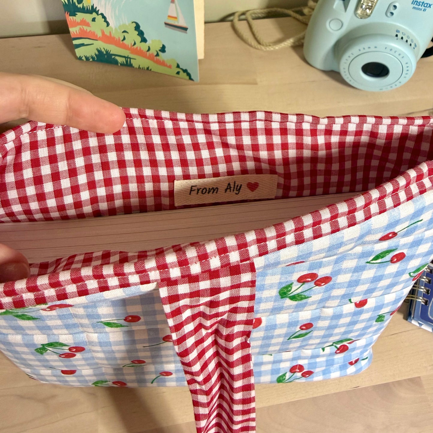 Cherries & Gingham 🍒 Book Sleeve