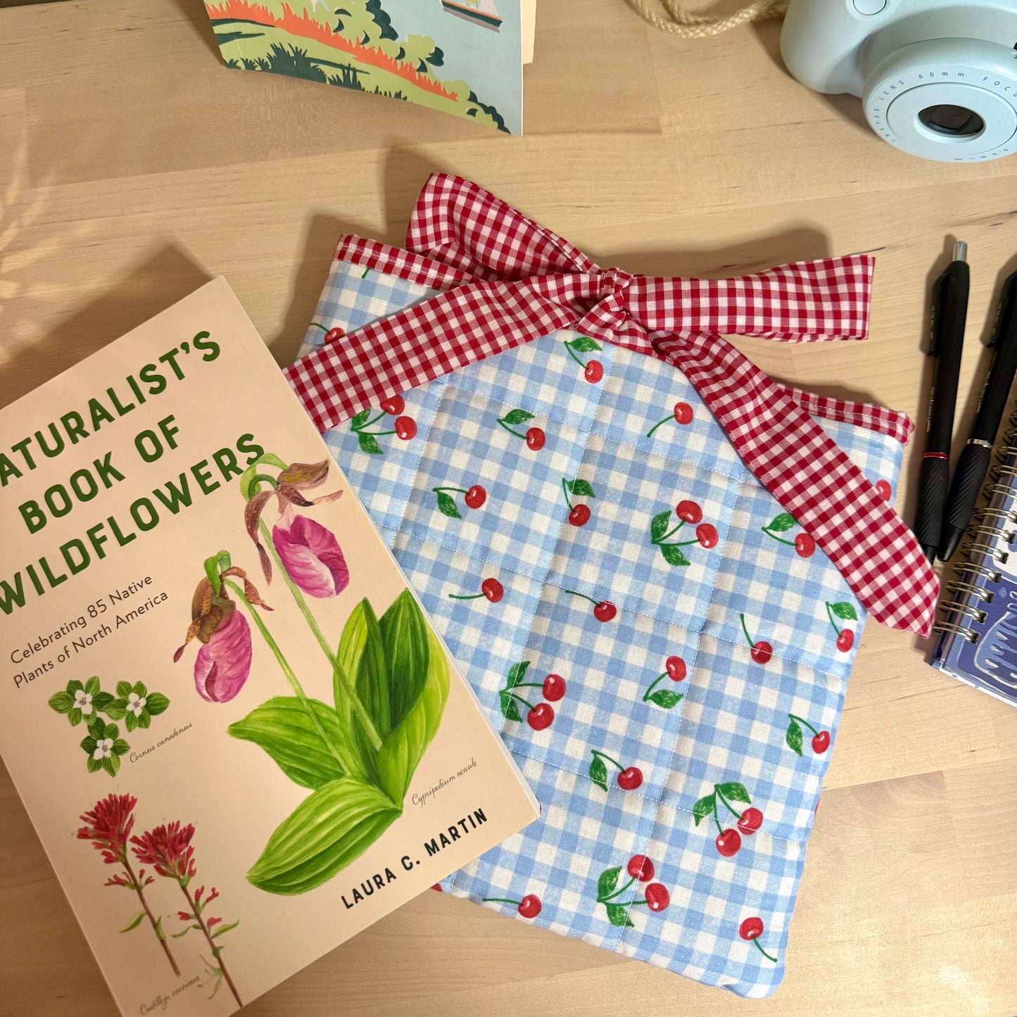 Cherries & Gingham 🍒 Book Sleeve