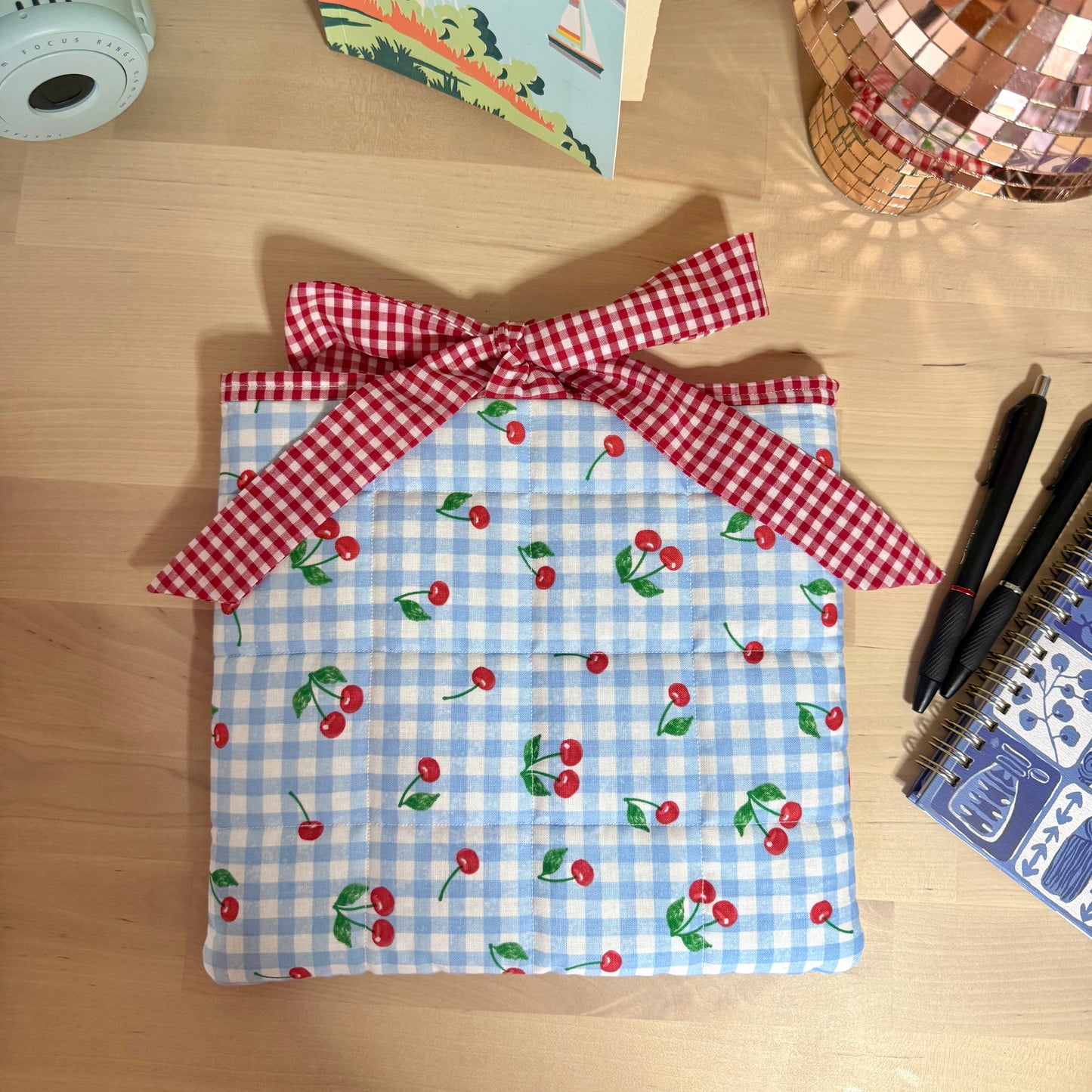 Cherries & Gingham 🍒 Book Sleeve