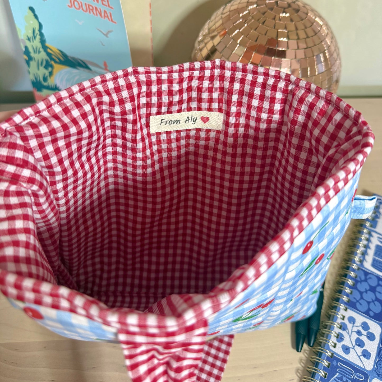 Cherries & Gingham 🍒 Book Sleeve