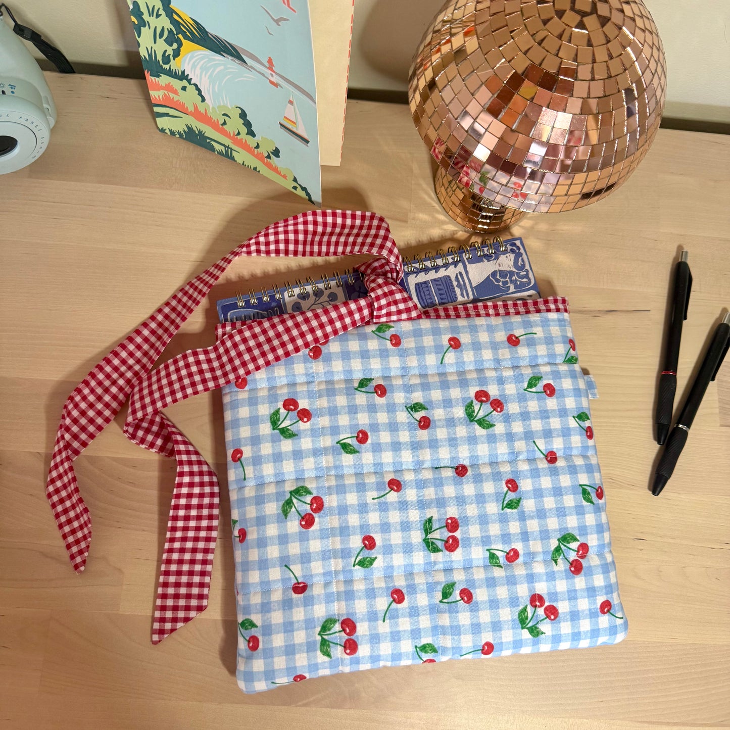 Cherries & Gingham 🍒 Book Sleeve