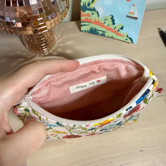 Floral 💐 Faux Patchwork Flat Pouch