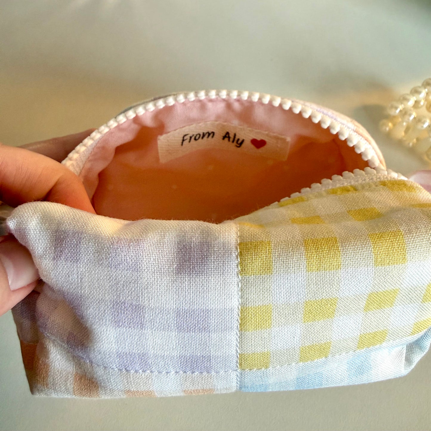 Tiny Carry-All Gingham Pouch