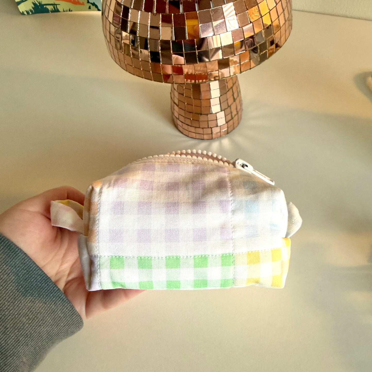 Tiny Carry-All Gingham Pouch