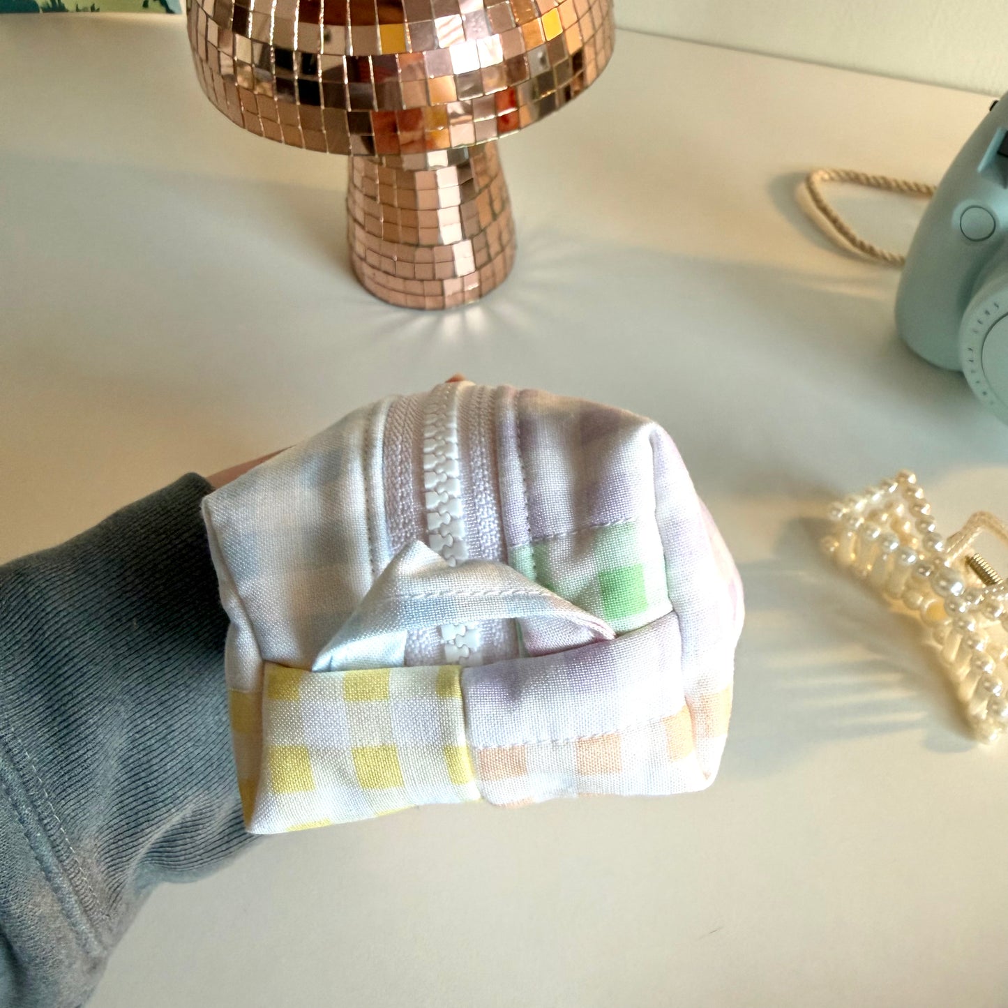 Tiny Carry-All Gingham Pouch