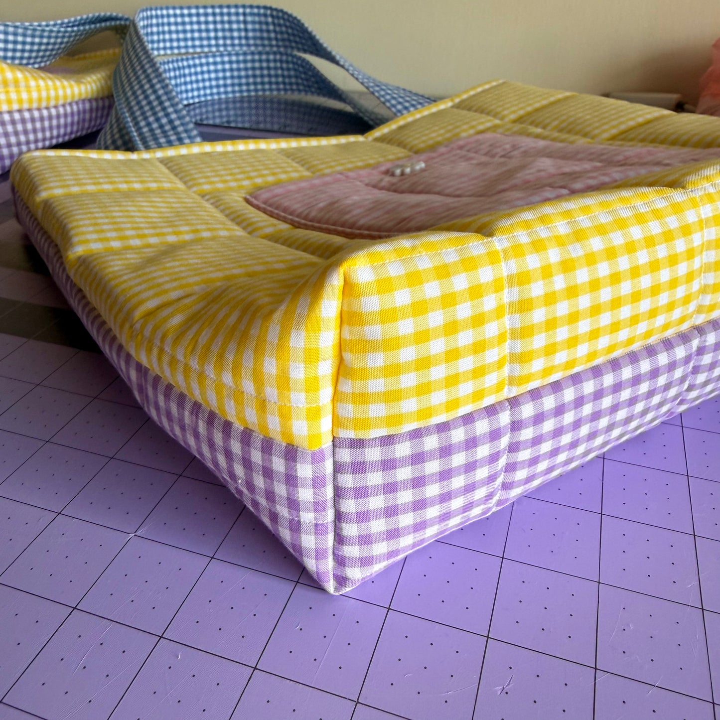 Signature Gingham Colorblock 💛🩷🩵 Tote Bag