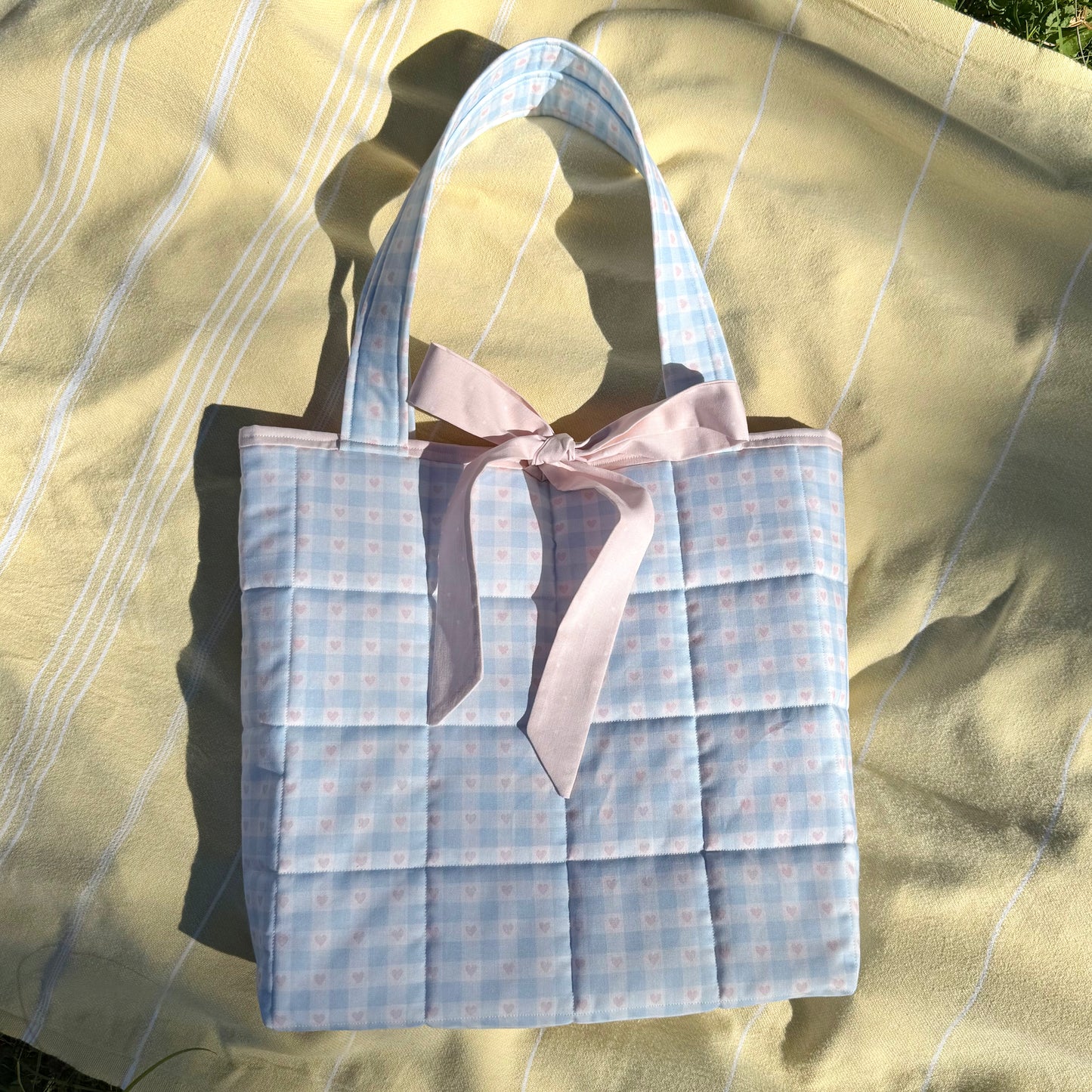 Bubblegum 🫧 Gingham Hearts Tote Bag
