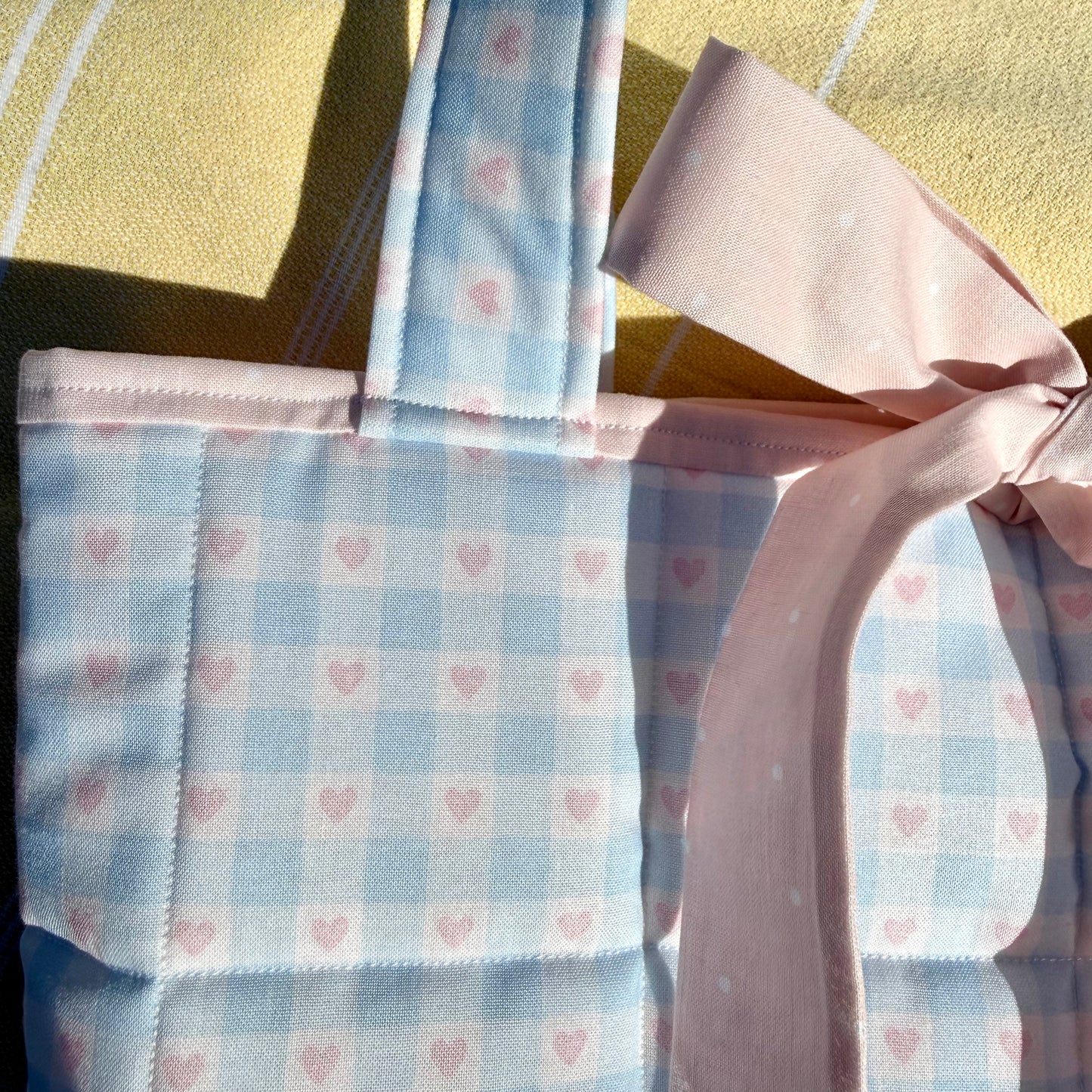 Bubblegum 🫧 Gingham Hearts Tote Bag