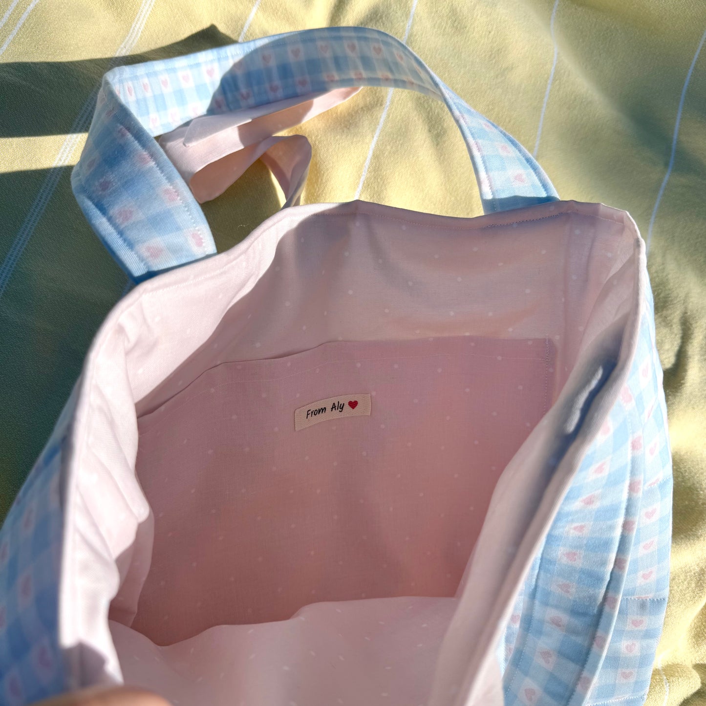Bubblegum 🫧 Gingham Hearts Tote Bag