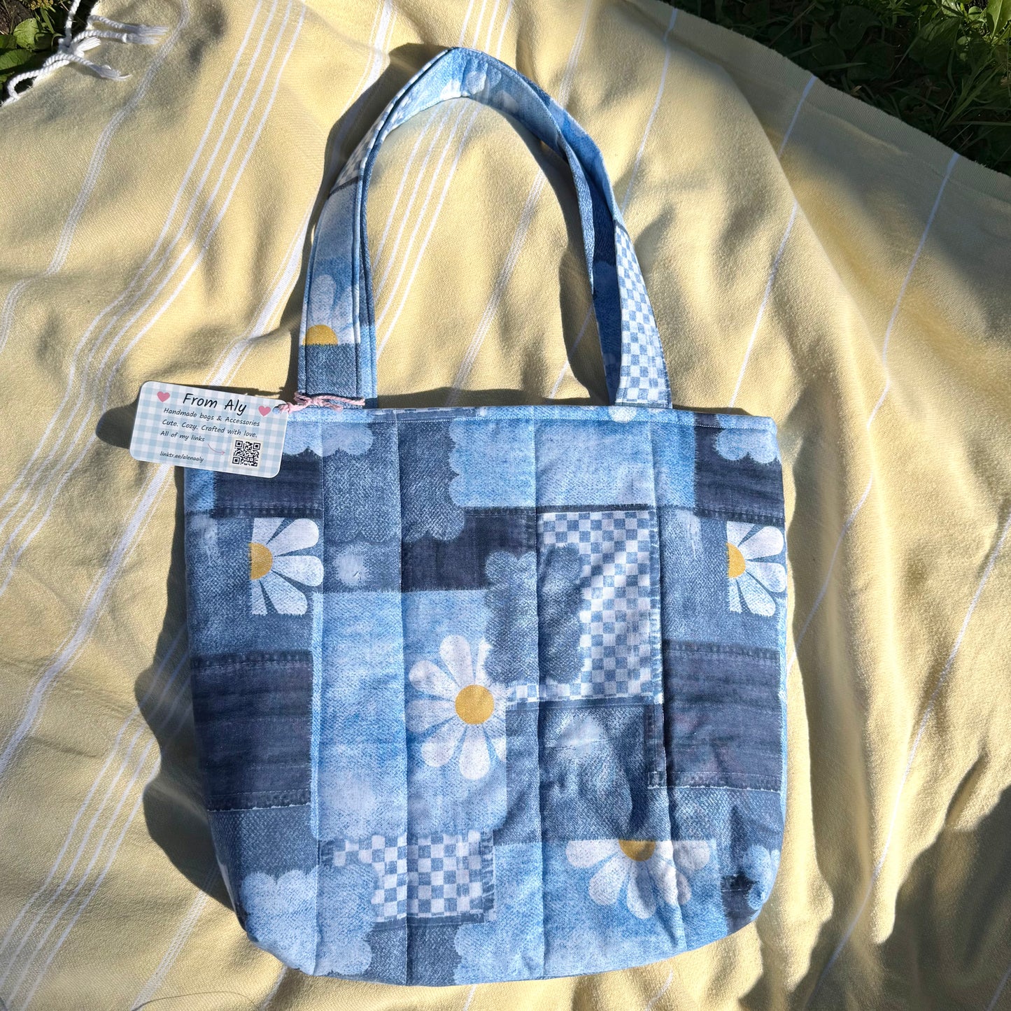 Daisy Jean 🌼 Faux Patchwork Tote Bag