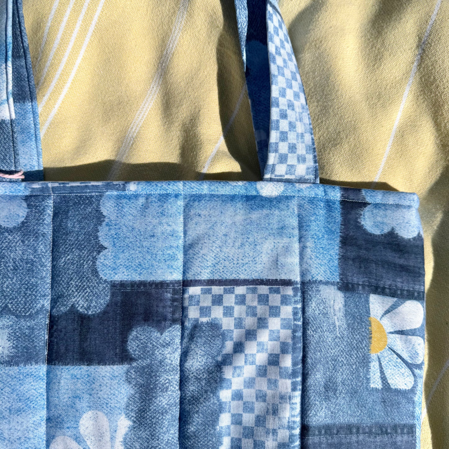 Daisy Jean 🌼 Faux Patchwork Tote Bag