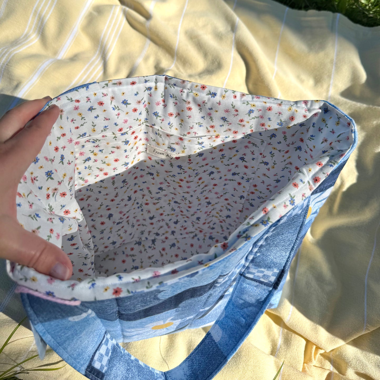 Daisy Jean 🌼 Faux Patchwork Tote Bag