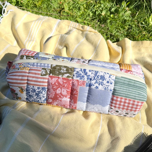 Blue Faux Patchwork 💙 Hair Tool Bag