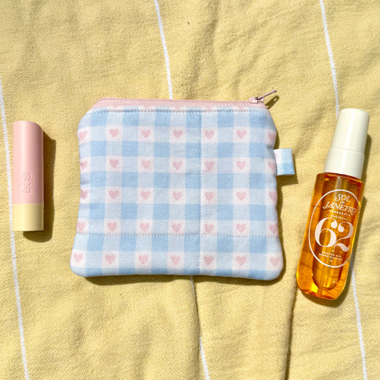 Bubble Gum 🫧 Gingham & Hearts Keychain Wallet