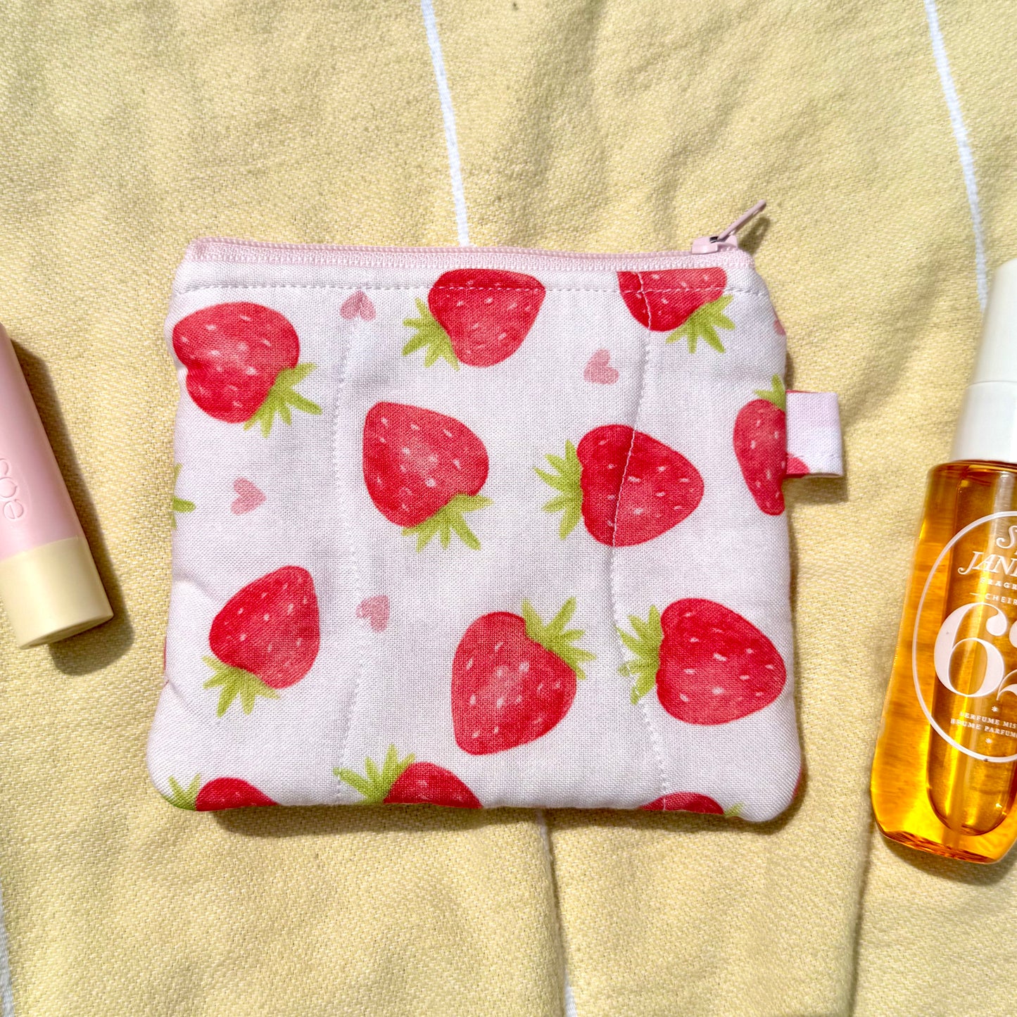 Strawberries & Hearts 🍓 Keychain Wallet