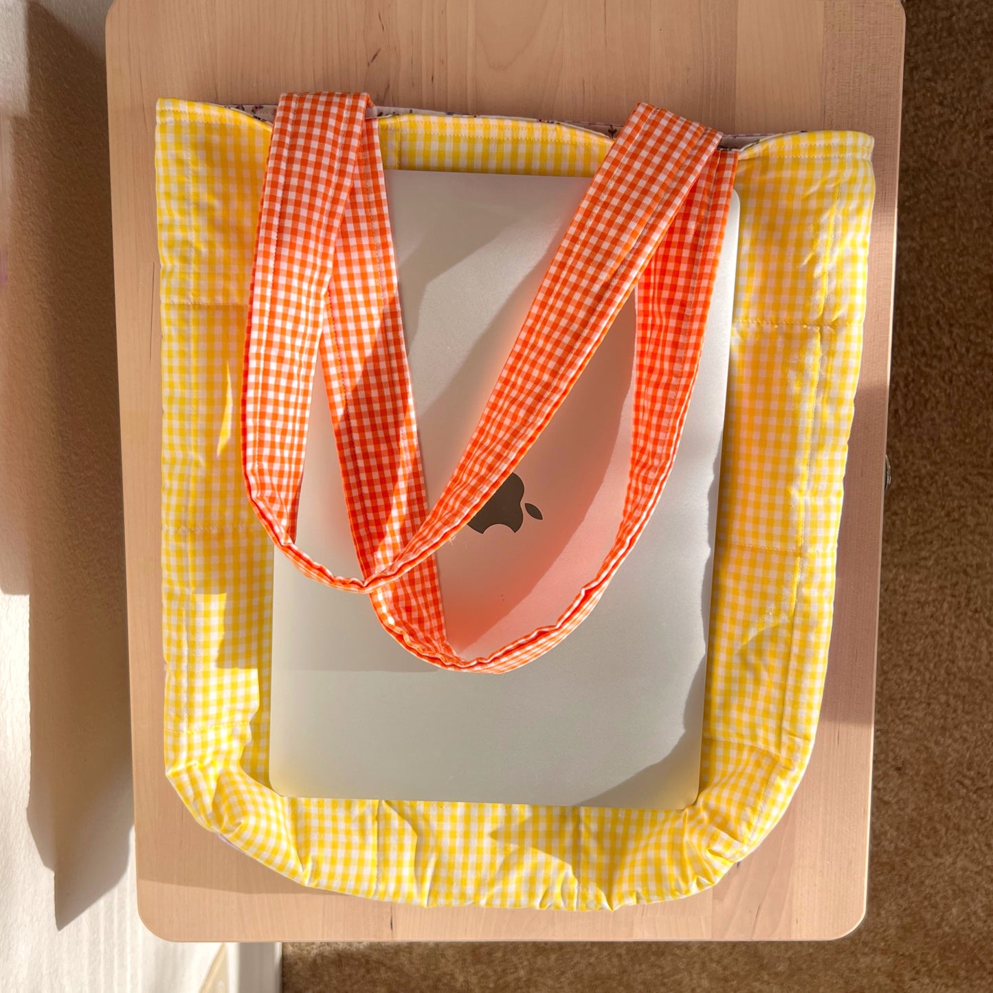 Gingham Colorblock 🟨🟪🟧 Tote Bag